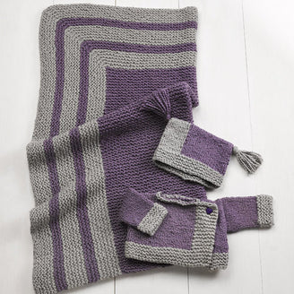 Tahki Yarns Iris 3-Piece Baby Set Knitting Pattern