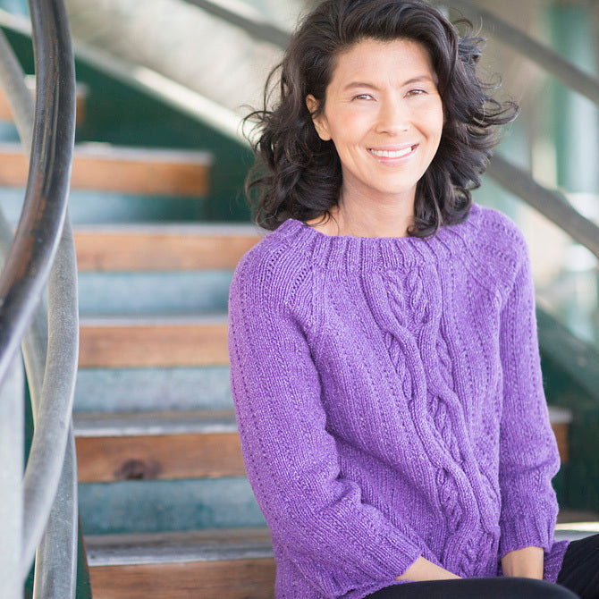 Cascade Yarns W761 Oversized Cabled Raglan (Free)