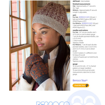 Berroco Netherfield Hat & Mittens Knitting Pattern