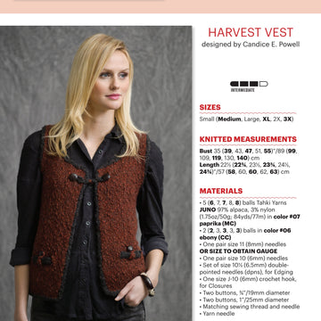 Tahki Yarns Harvest Vest Knitting Pattern