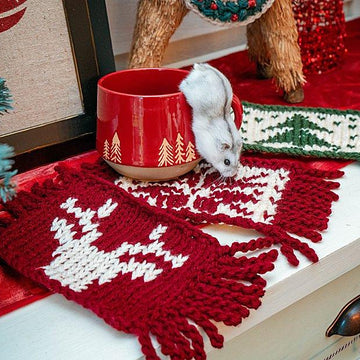 Knit Holiday Mug Rug