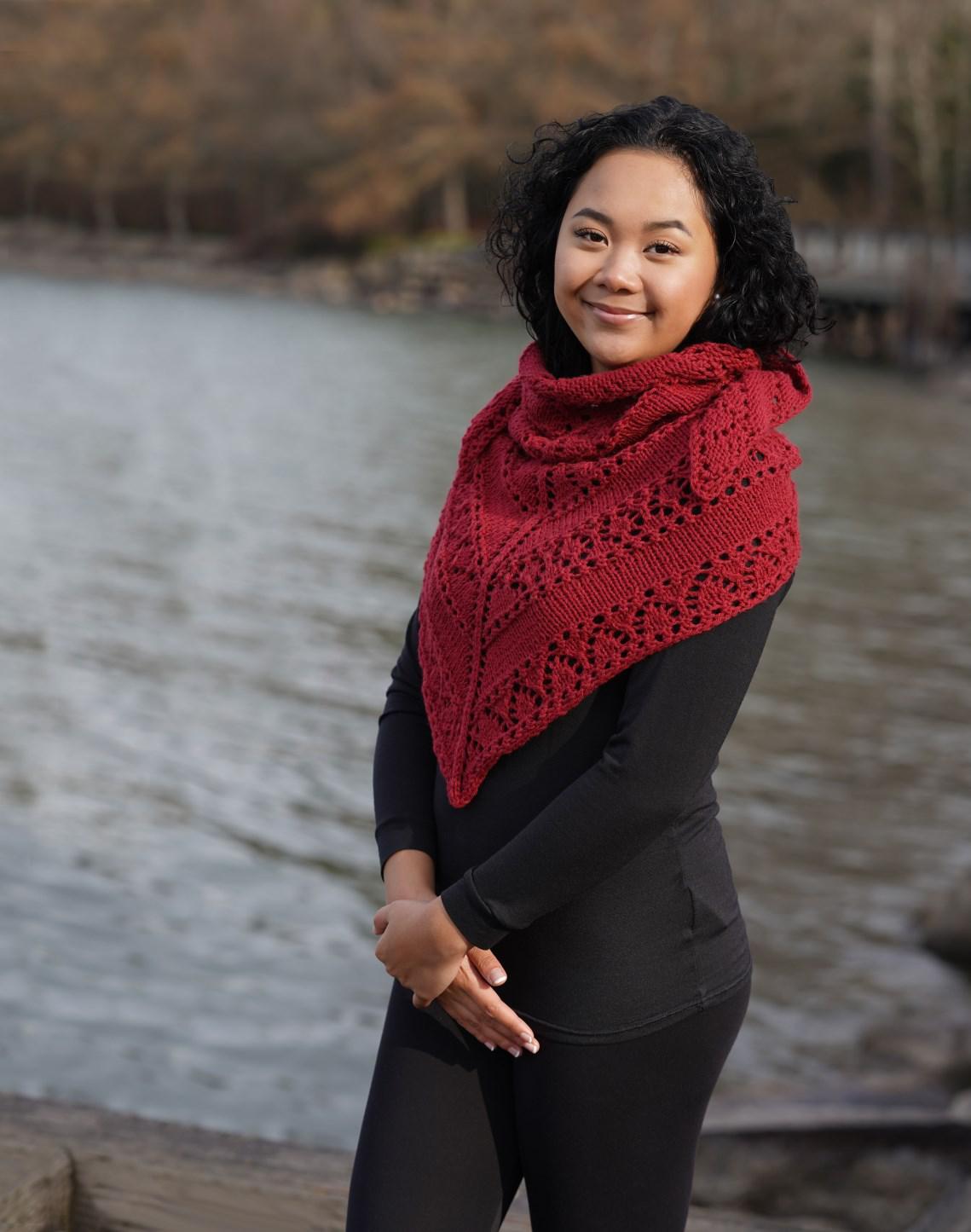Cascade Yarns W Scarlet Sampler Shawl Wrap Knitting Pattern