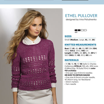 Stacy Charles Fine Yarns Ethel Pullover Knitting Pattern