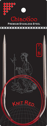ChiaoGoo 32 in KNIT RED Circular Needles Stainless Steel