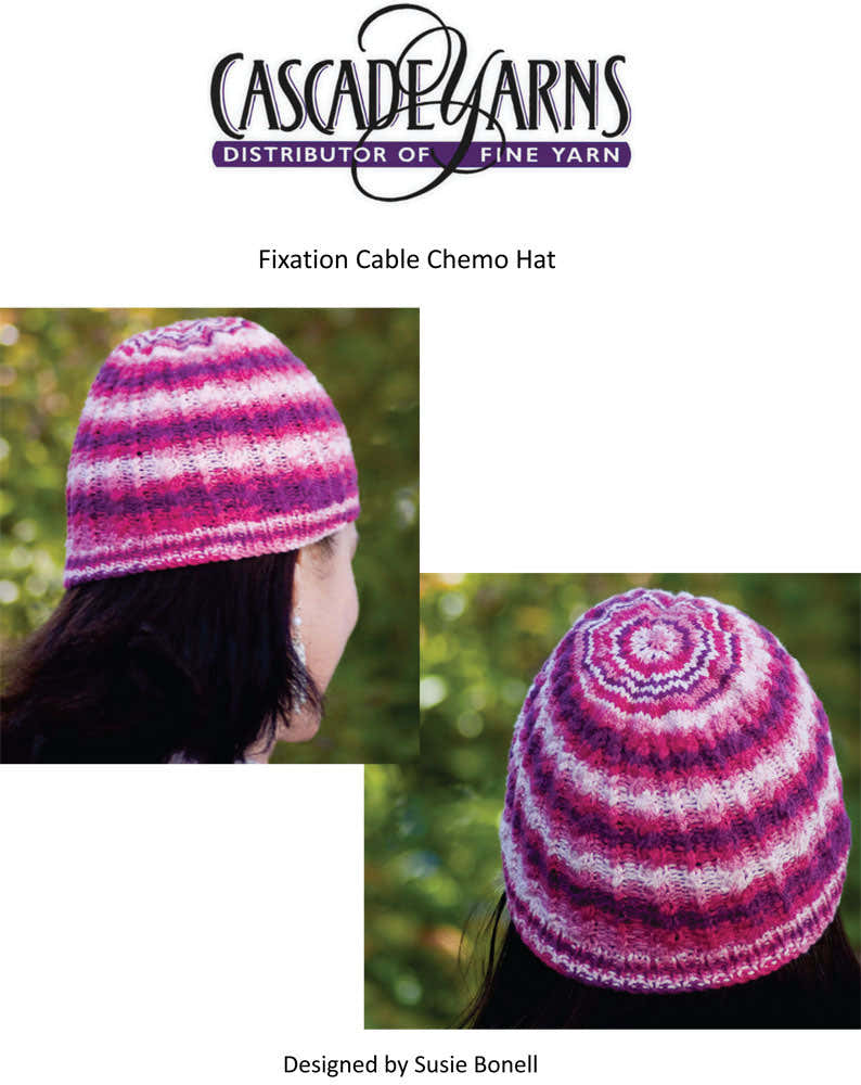 Cabled Chemo Cap Hat Knitting Pattern