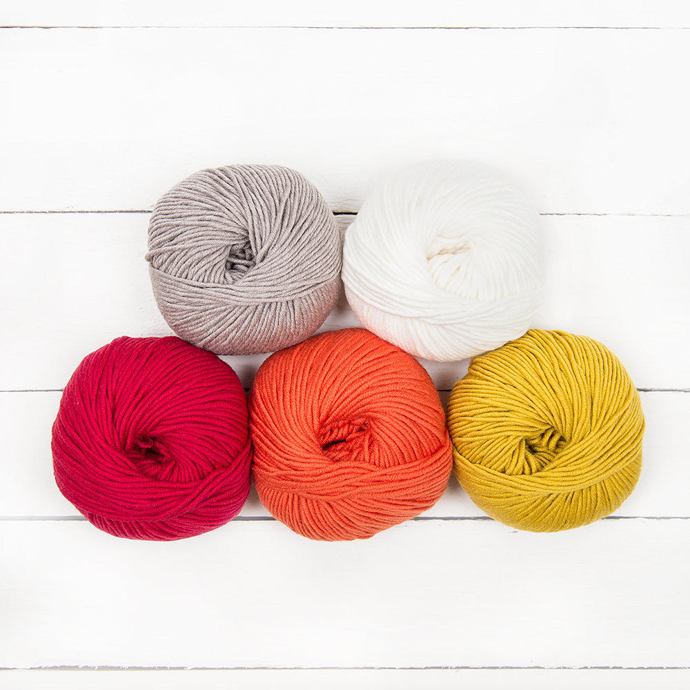 MillaMia Naturally Soft Aran 5 Ball Color Pack Yarn - Merino Wool Aran