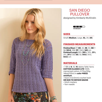 Tahki Yarns San Diego Pullover Crochet Pattern