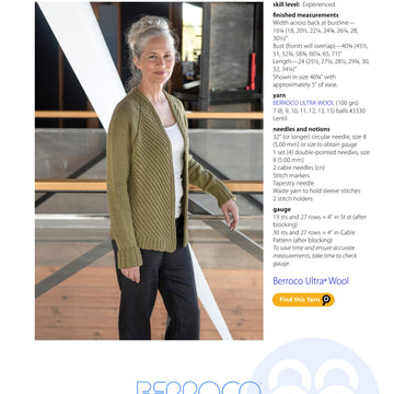 Berroco Bishop Cardigan Knitting Pattern
