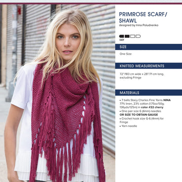 Stacy Charles Fine Yarns Primrose Scarf/Shawl Knitting