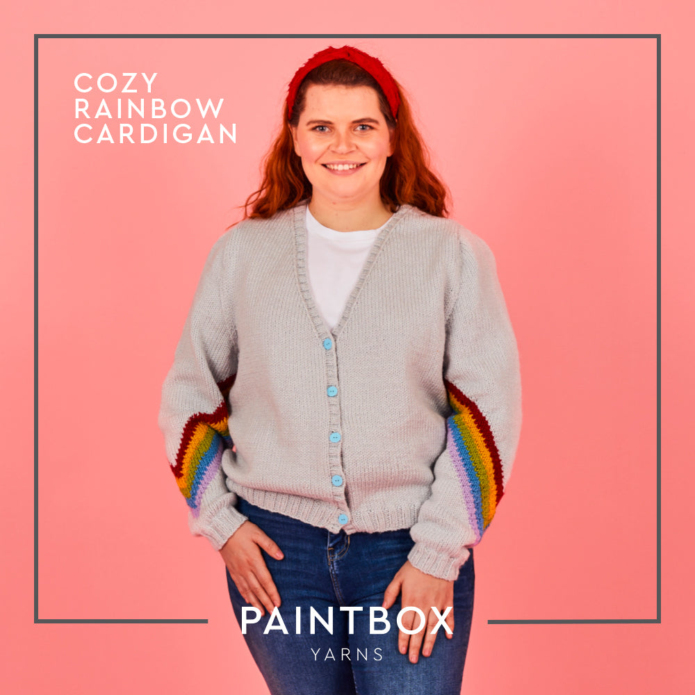 Paintbox Yarns Cosy Rainbow Cardigan Knitting Pattern