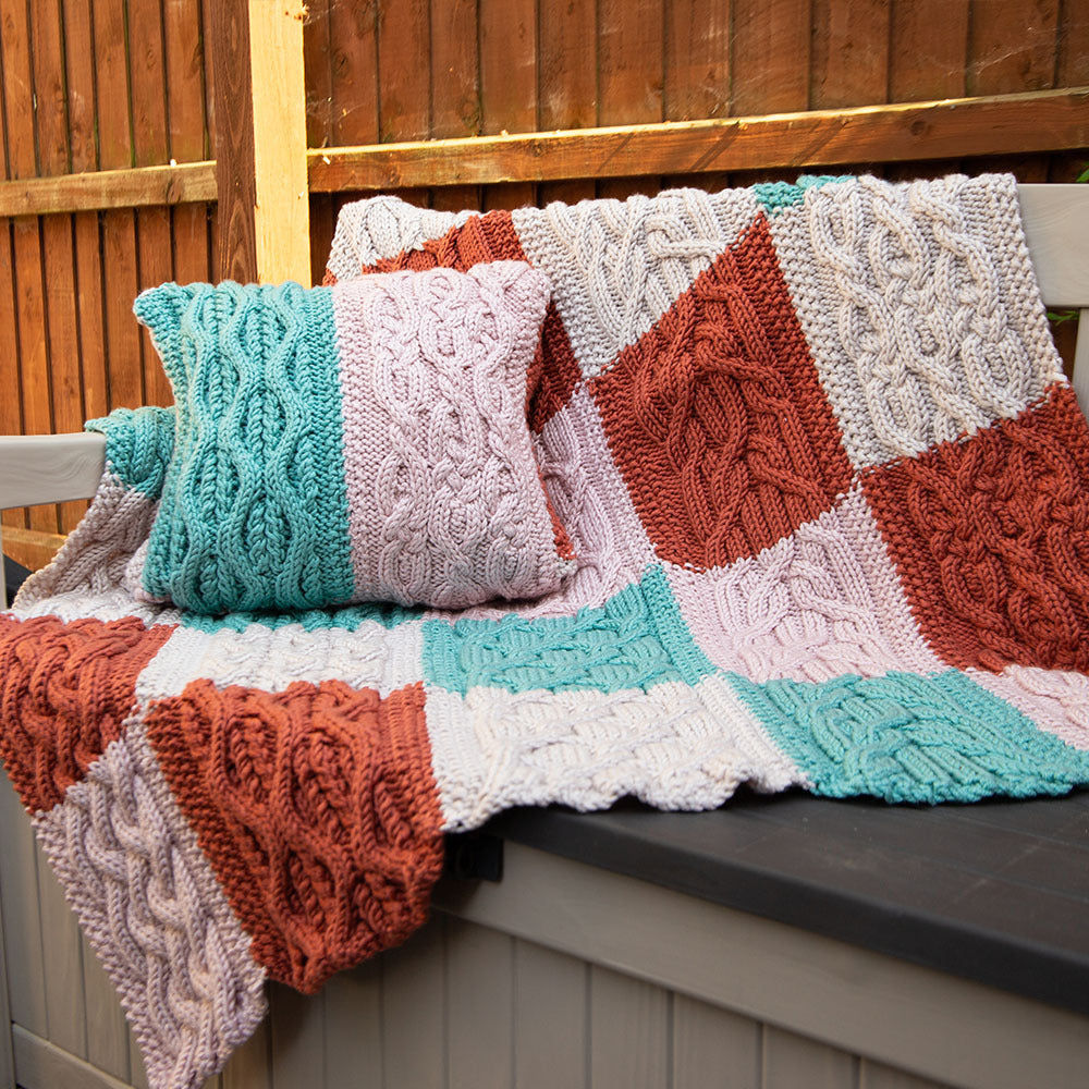 Deramores Cable Stitch Blanket Knitting Pattern