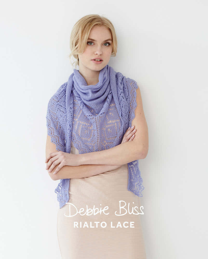 Debbie Bliss Lace Edged Shawl Knitting Pattern
