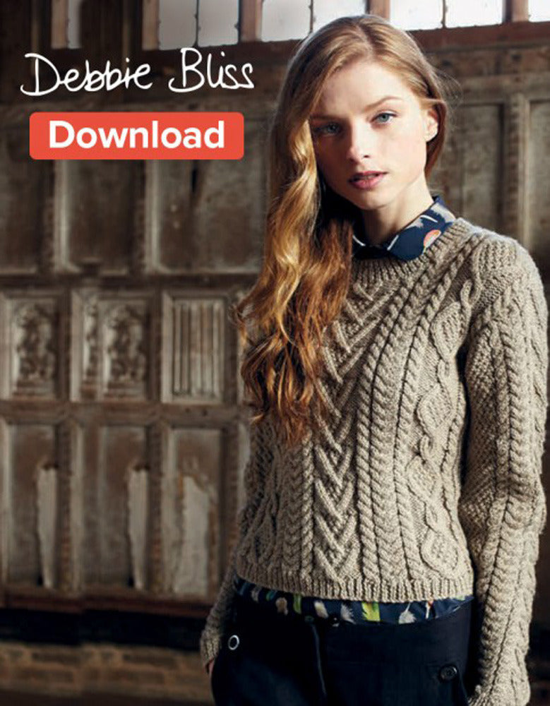 Debbie Bliss Cable Panelled Sweater Knitting Pattern