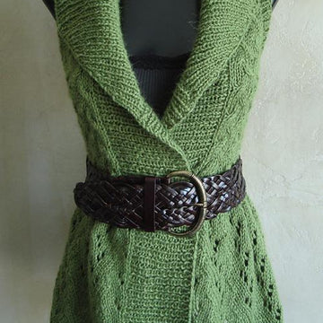 #111 Long Lace Shawl-Collared Vest