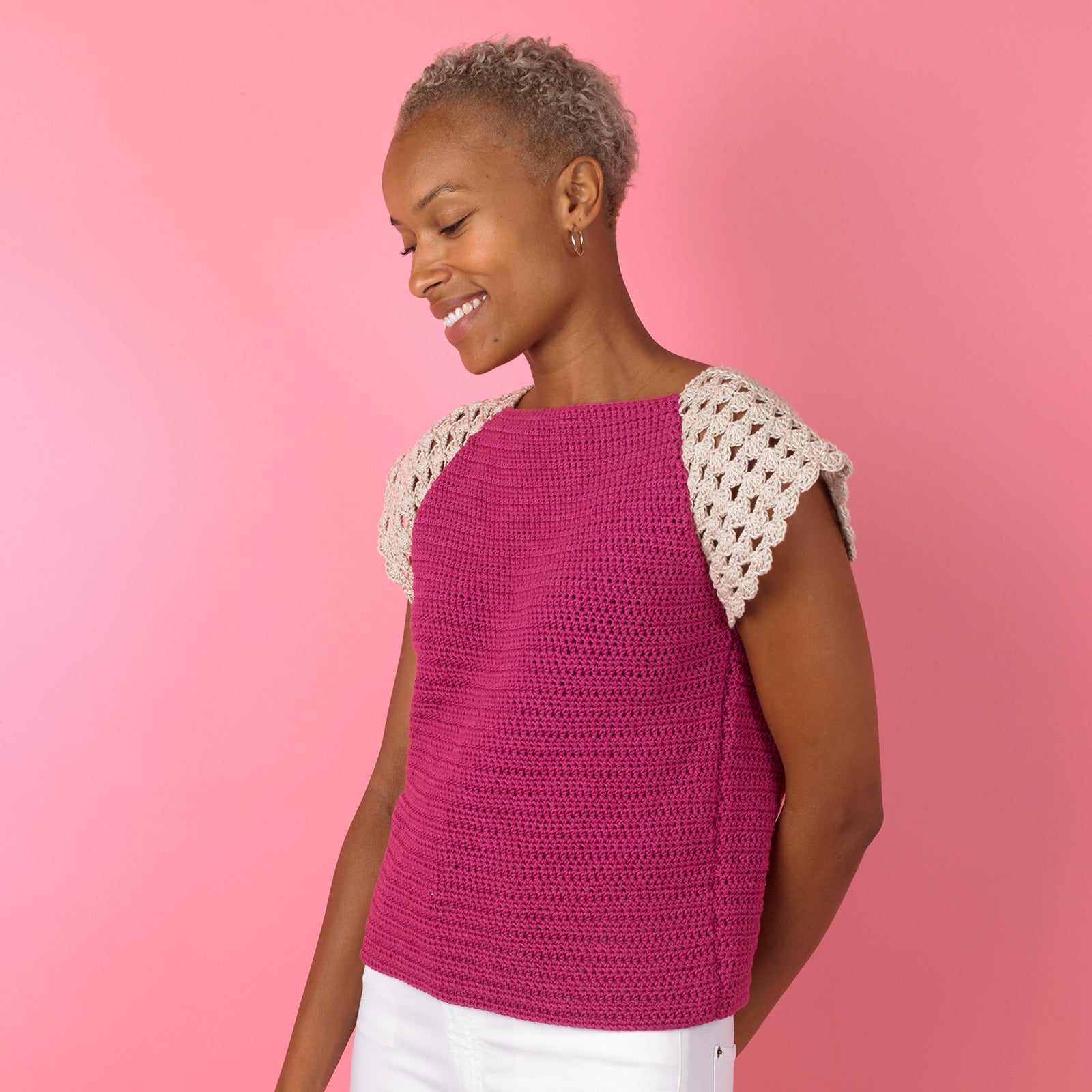 Paintbox Yarns Charming Cap Sleeve Top Crochet Pattern