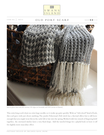 Swans Island Old Port Scarf Knitting Pattern