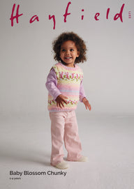 Hayfield Petal Sweater Vest Slipover Knitting Pattern