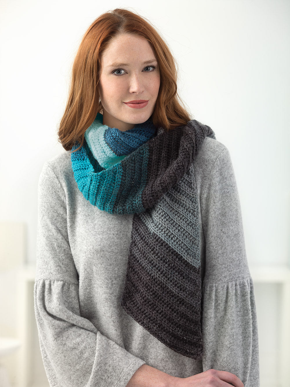 Shaded Diagonal Scarf in Lion Brand Mandala - L60379 PDF