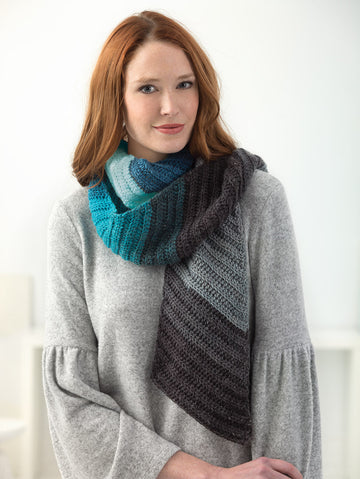 Shaded Diagonal Scarf in Lion Brand Mandala - L60379 PDF