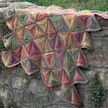 Plymouth Yarn 2387 Modular Triangle Throw Knitting Pattern
