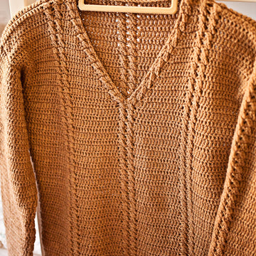 Cable V-neck Sweater