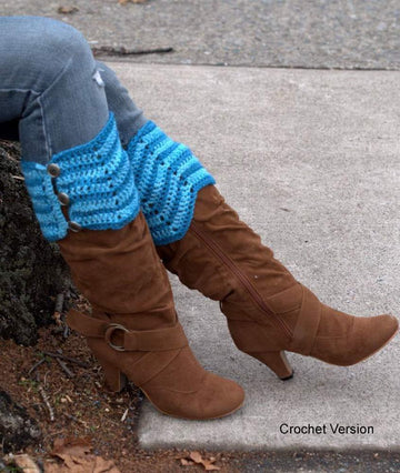 Knit And Crochet Boot Toppers in Plymouth Yarn Galway Sport - F636 - PDF