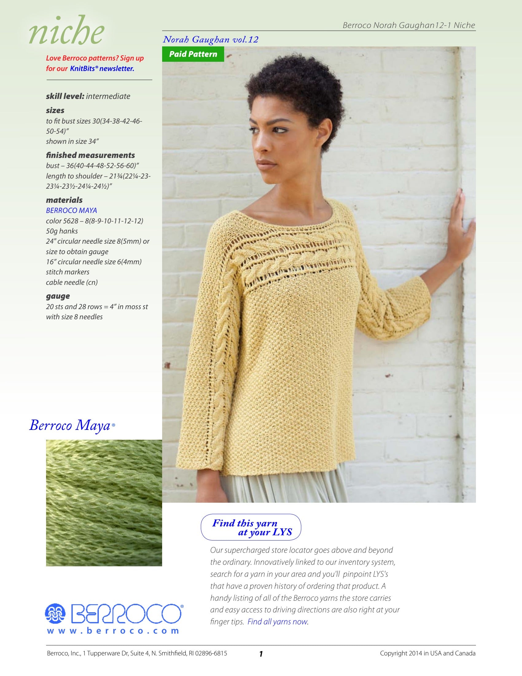 Berroco Niche Jumper Knitting Pattern