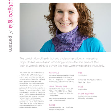 SweetGeorgia Lineal Cowl Knitting Pattern