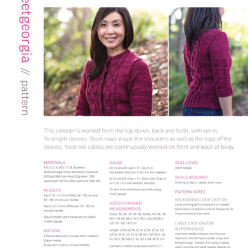 SweetGeorgia Nest Cardigan Knitting Pattern