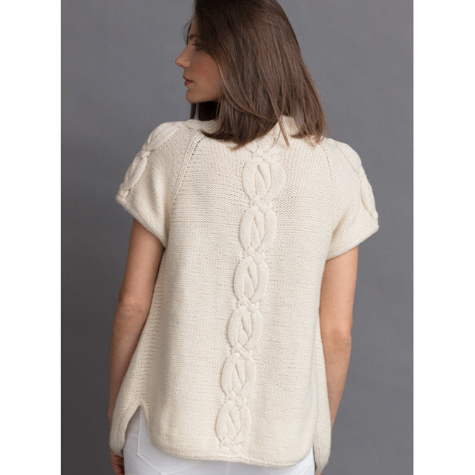 String Pamela Cabled Vest Cardigan Knitting Pattern