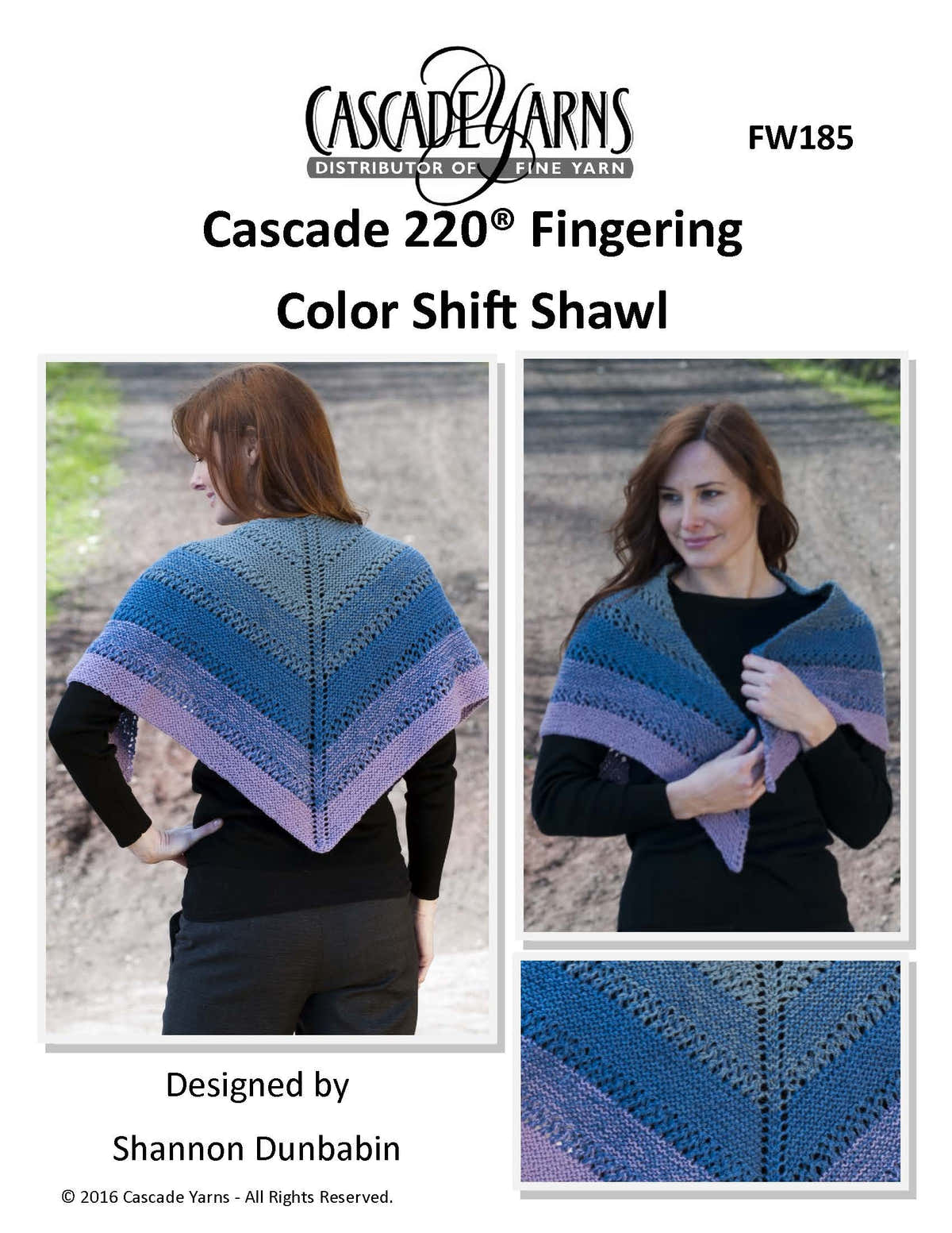 Cascade Yarns Color Shift Shawl Wrap Knitting Pattern