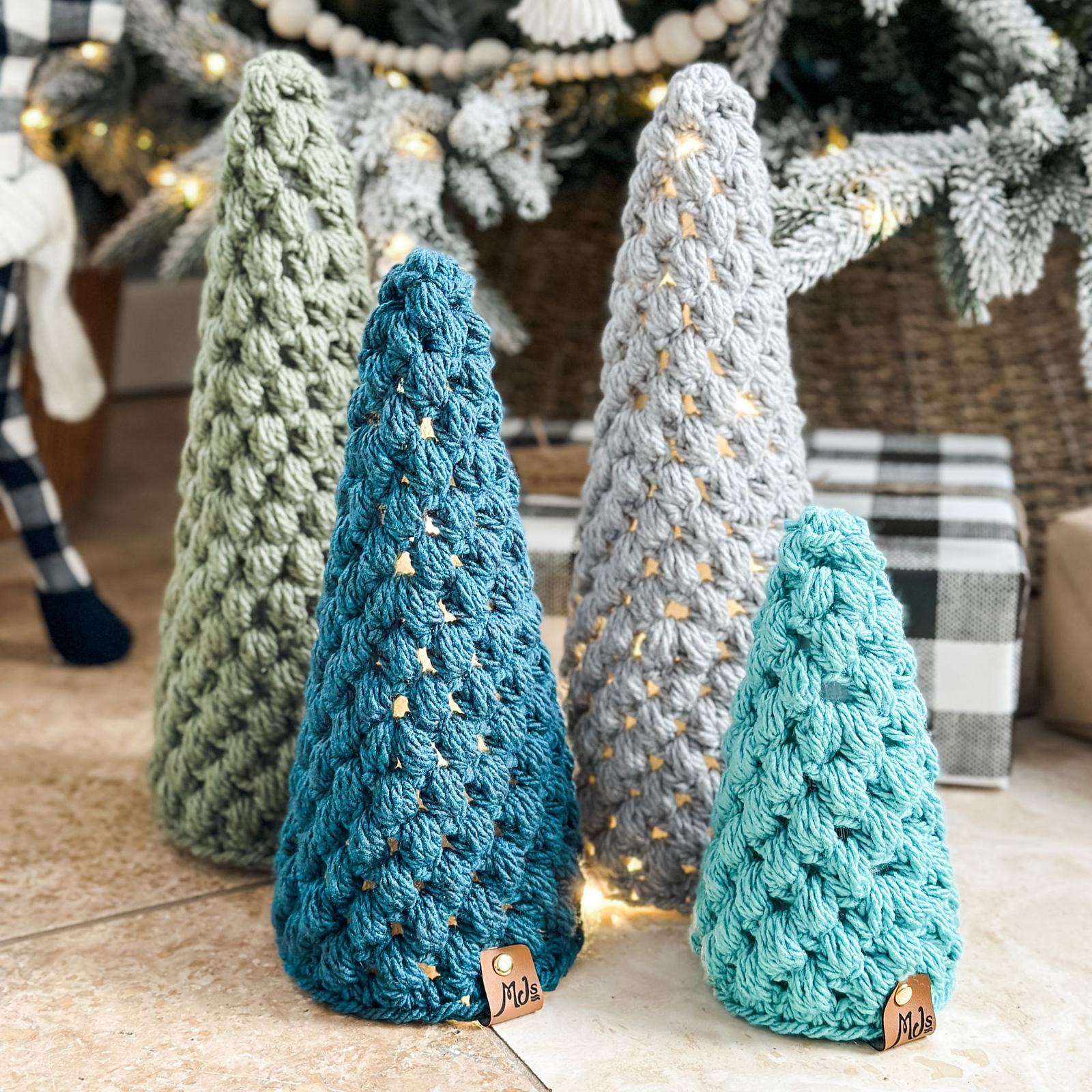 Festive Puff Stitch Trees