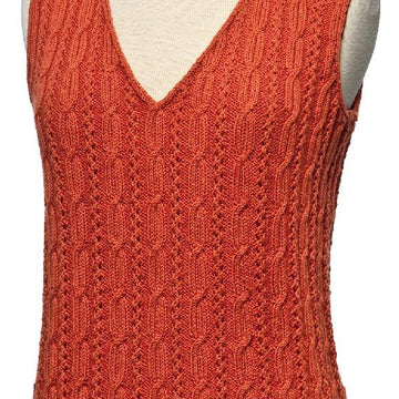 Cable and Openwork Vest - #179