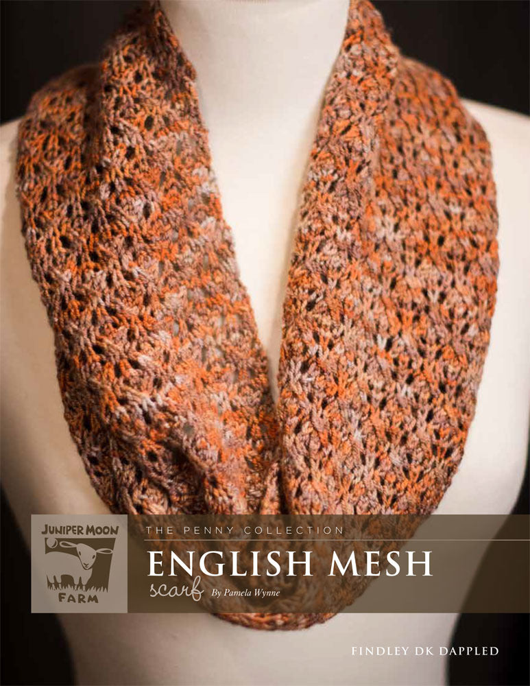 English Mesh Scarf in Juniper Moon Farm Findley DK Dappled - PDF