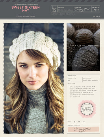 Blue Sky Fibers Sweet Sixteen Hat Knitting Pattern