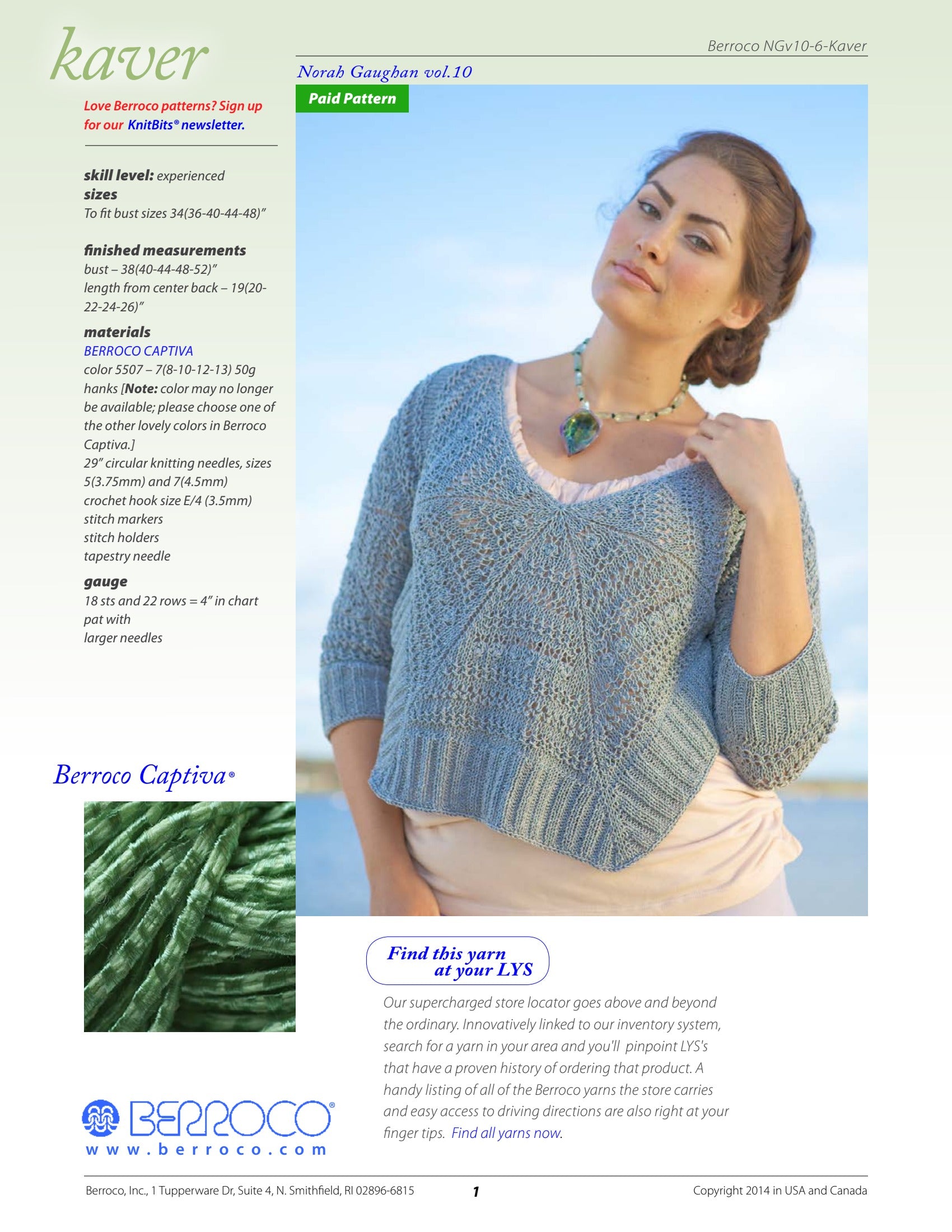 Berroco Kaver Jumper Knitting Pattern