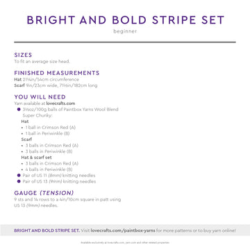 Paintbox Yarns Bright and Bold Stripe Set Knitting Pattern