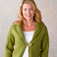 Valley Yarns Aurora Shawl Collar Cardigan Knitting Pattern