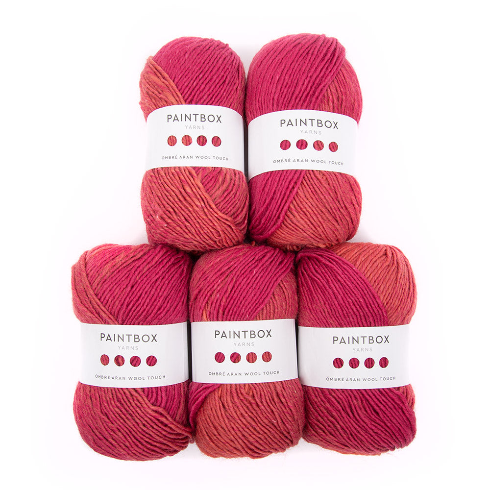 Paintbox Yarns Ombre Aran Wool Touch 5 Ball Value Pack Yarn - Acrylic Aran