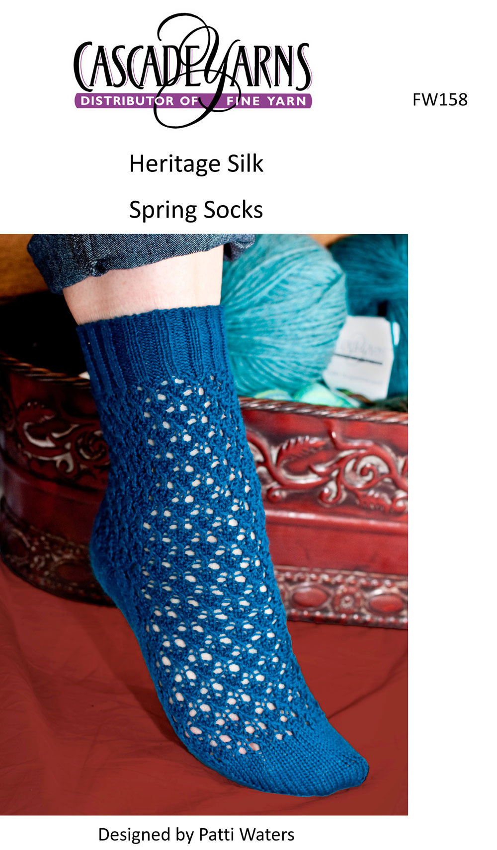 Spring Socks in Cascade Heritage Silk - FW158 - Free PDF
