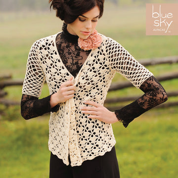 Blue Sky Fibers Valerie's Cardigan Crochet Pattern