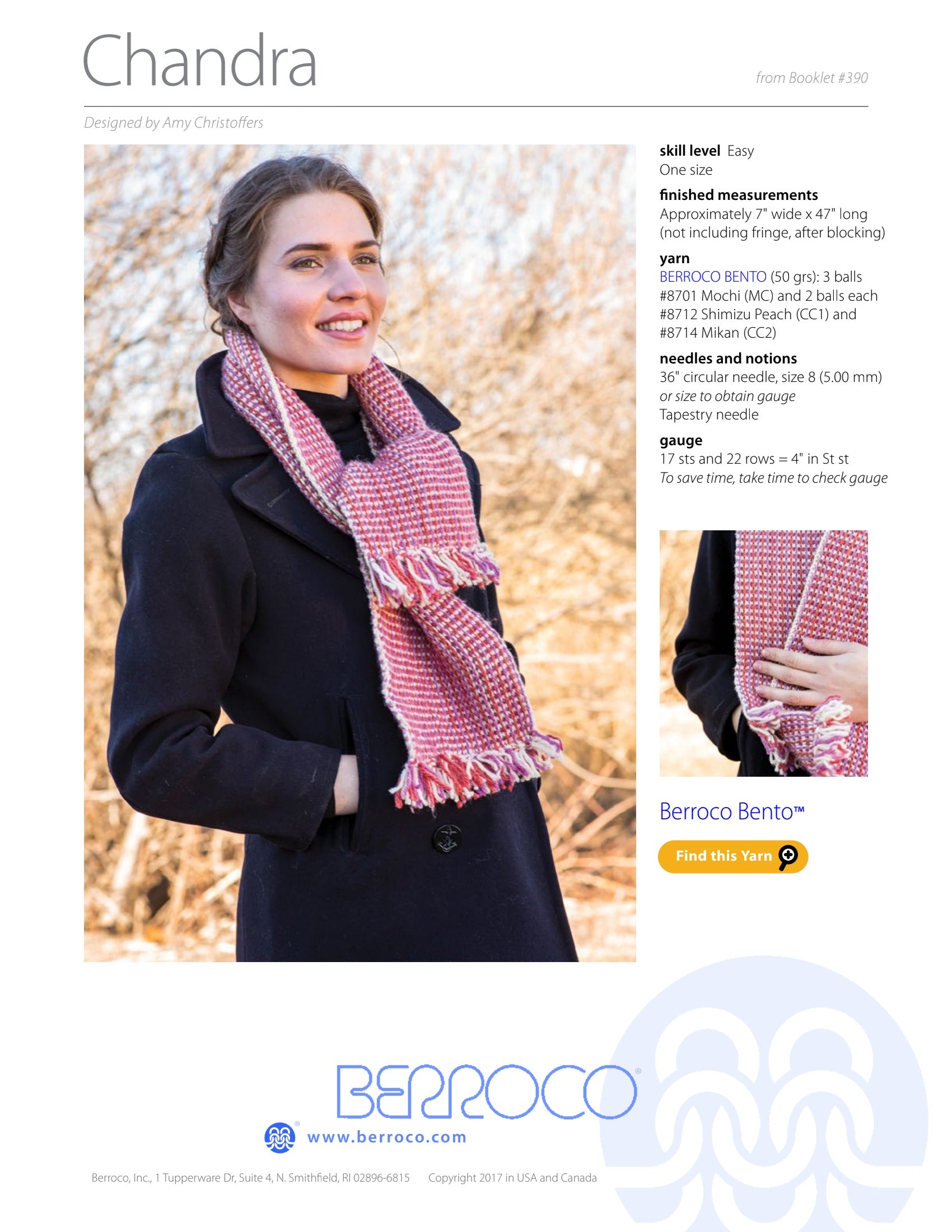 Berroco Chandra Scarf Knitting Pattern