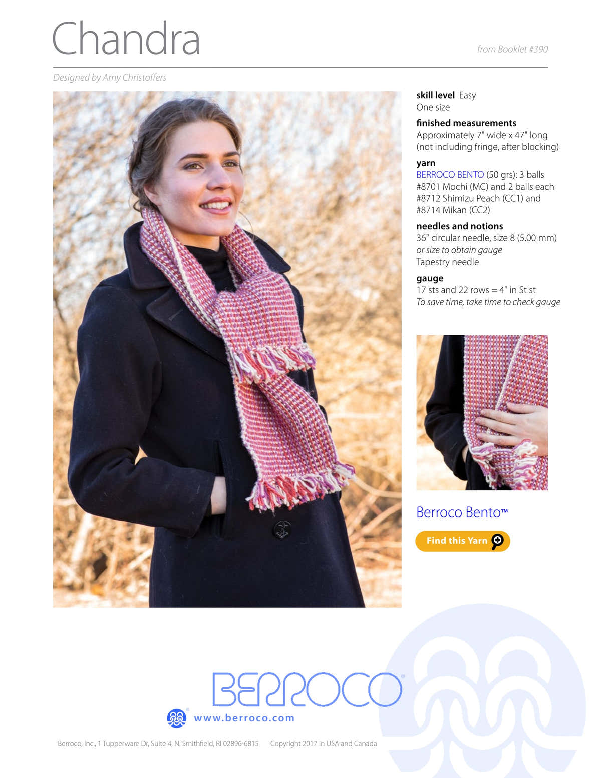 Berroco Chandra Scarf Knitting Pattern