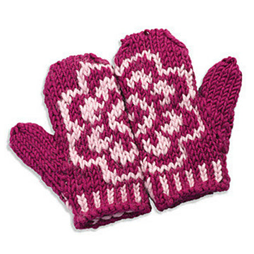 Valley Yarns Plum Blossom Mittens Knitting Pattern