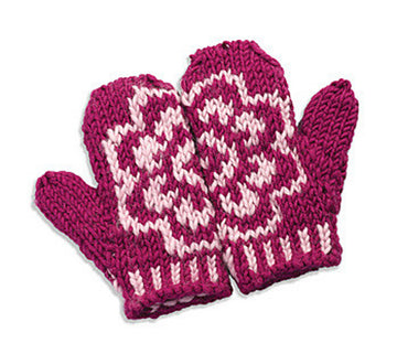 Valley Yarns Plum Blossom Mittens Knitting Pattern