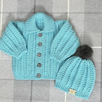 Rohan Baby Cardigan, Hat & Booties knitting pattern 0-3 & 6-12mths