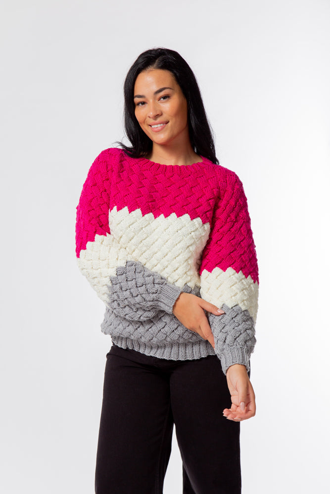 MillaMia Lexi Entrelac Jumper Knitting Pattern