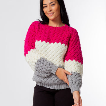 MillaMia Lexi Entrelac Jumper Knitting Pattern
