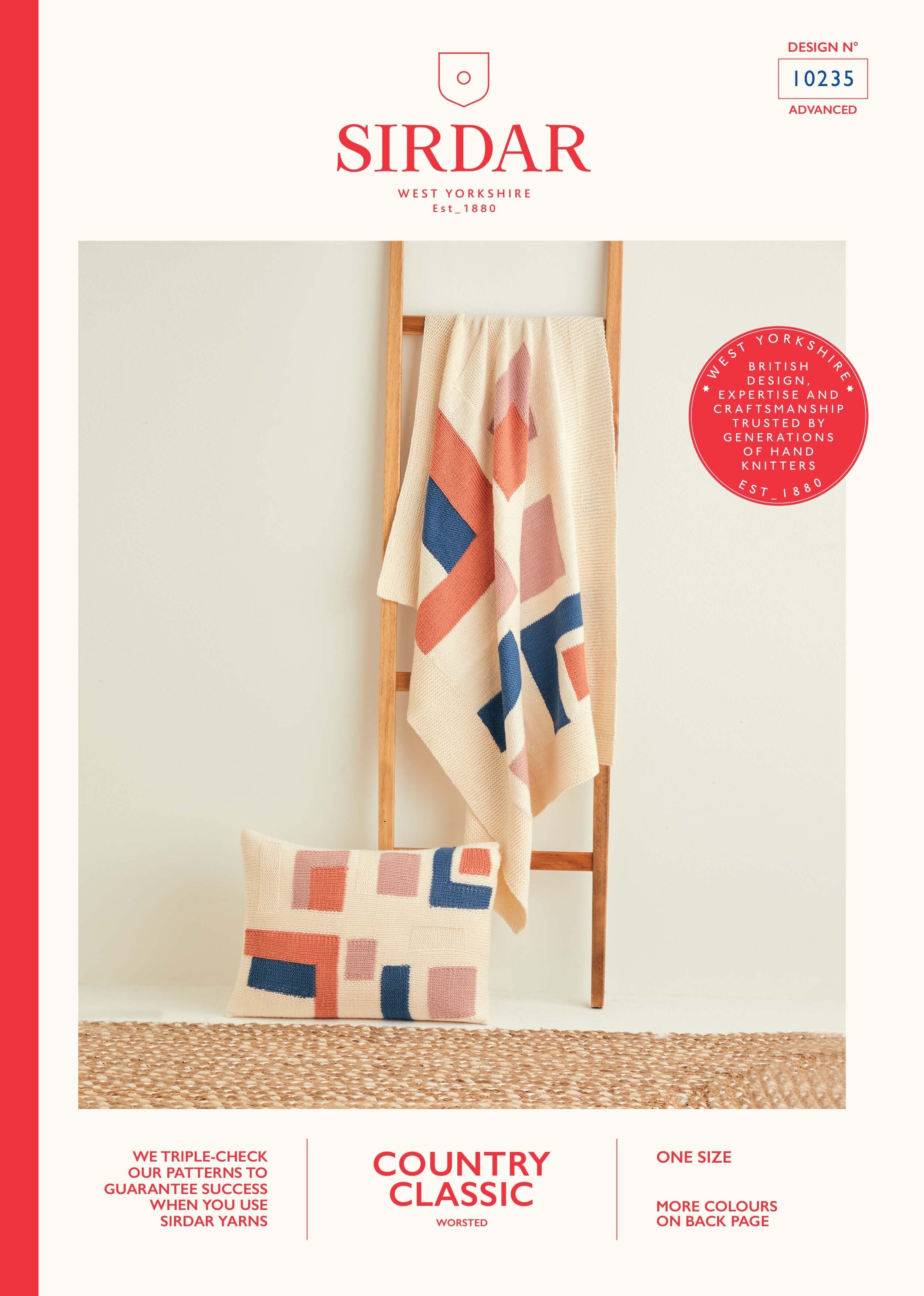 Sirdar Geometric Shapes Blanket & Cushion in Country Classic Worsted