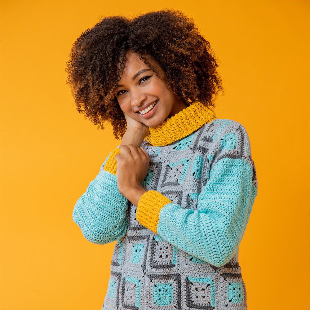 Paintbox Yarns Pixelated Sweater Crochet Pattern